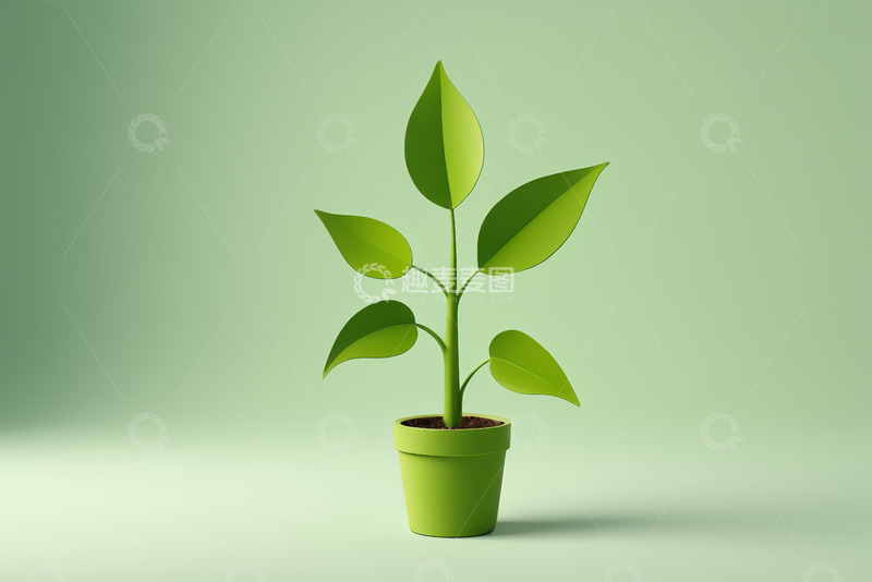 高清大图下载【趣麦麦图】绿色盆栽植物特写