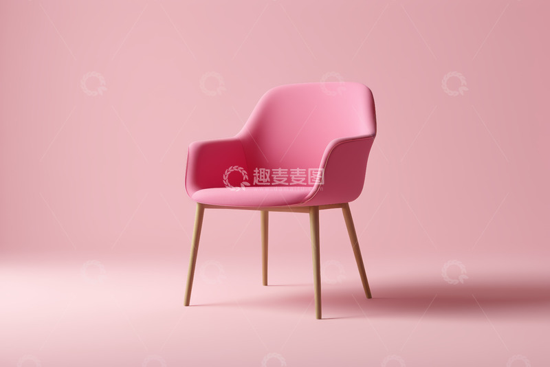 高清大图下载【趣麦麦图】粉色现代风格单人休闲椅