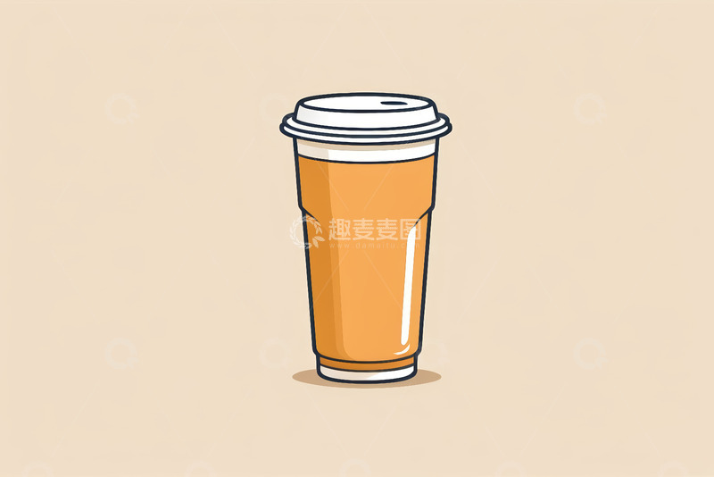 高清大图下载【趣麦麦图】手绘一次性饮料杯插图