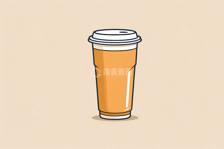 手绘一次性饮料杯插图