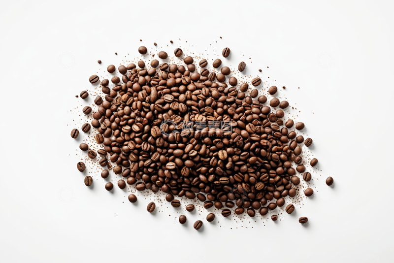高清大图下载【趣麦麦图】白色背景上的咖啡豆