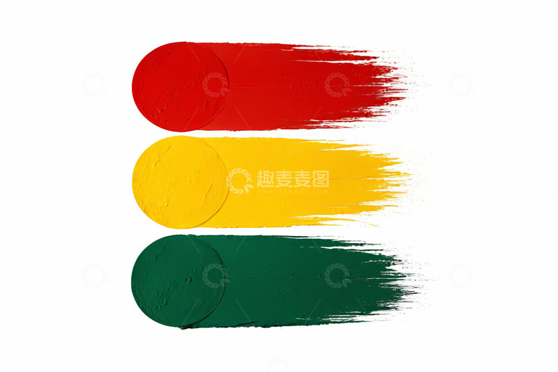 高清大图下载【趣麦麦图】三色彩色油漆笔触素材