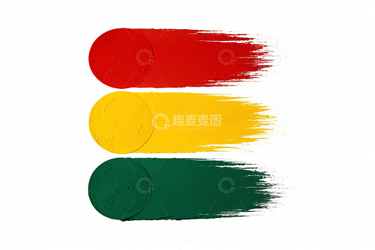 三色彩色油漆笔触素材