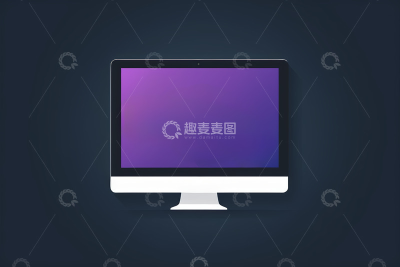 高清大图下载【趣麦麦图】电脑显示器紫色屏幕画面