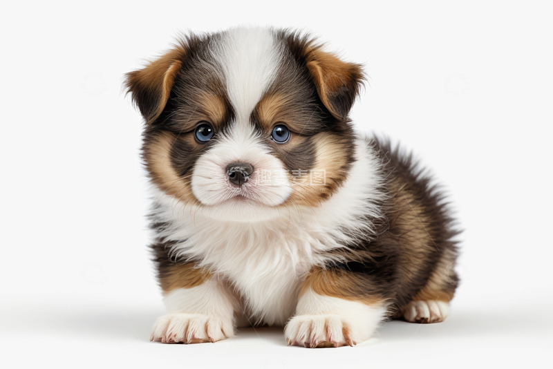 高清大图下载【趣麦麦图】三色可爱小狗近景