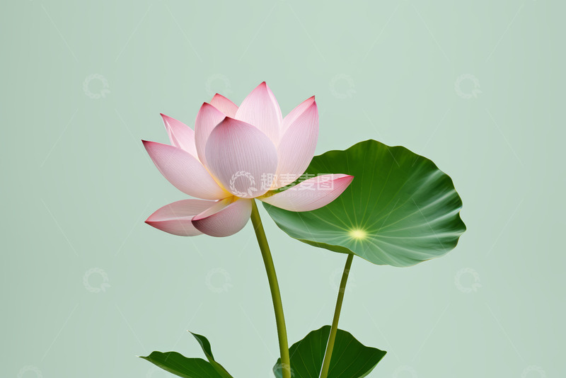 高清大图下载【趣麦麦图】粉色荷花与荷叶特写