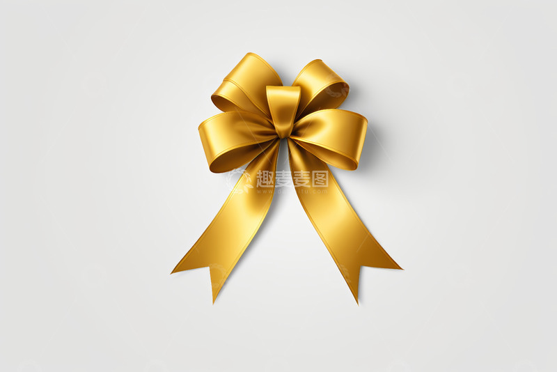 高清大图下载【趣麦麦图】金色蝴蝶结装饰素材