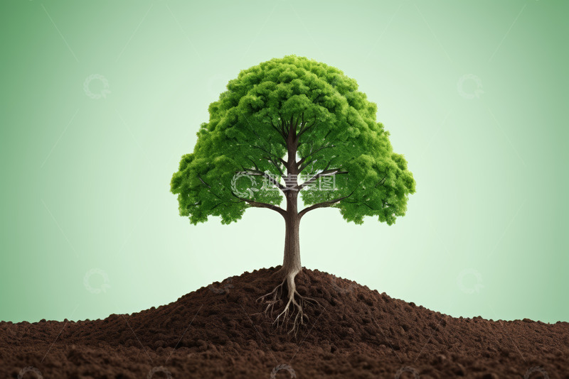 高清大图下载【趣麦麦图】绿色树木与土壤素材