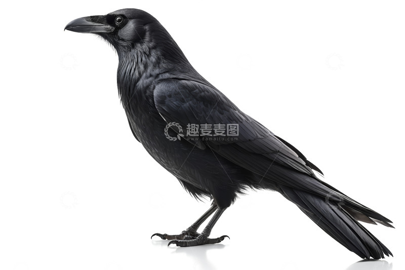高清大图下载【趣麦麦图】黑色乌鸦侧面特写