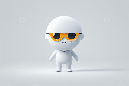 戴墨镜的卡通小人形象
