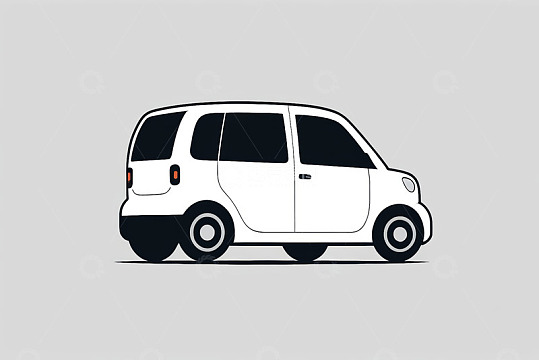 简约风格白色卡通汽车