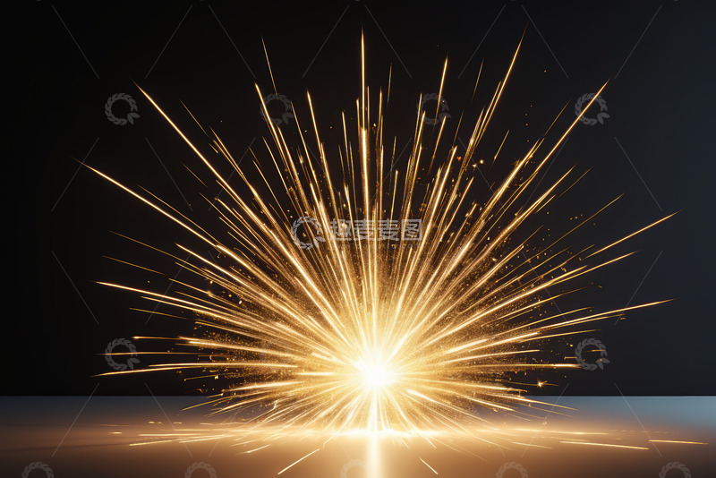 高清大图下载【趣麦麦图】金色光芒爆发抽象背景素材