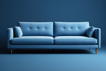 蓝色双人沙发家居装饰素材