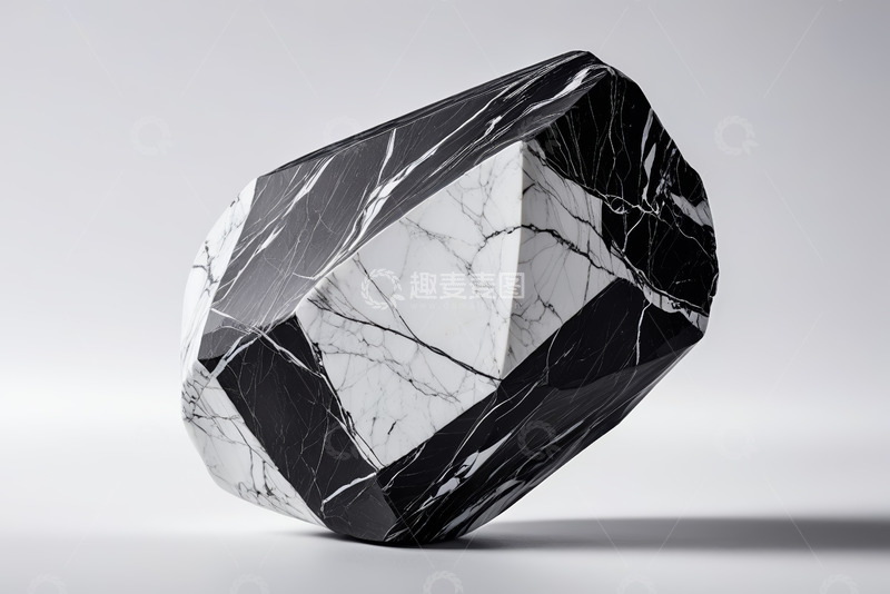 高清大图下载【趣麦麦图】黑白大理石质感宝石静物