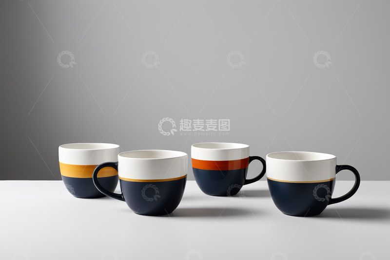 高清大图下载【趣麦麦图】多色拼接马克杯展示