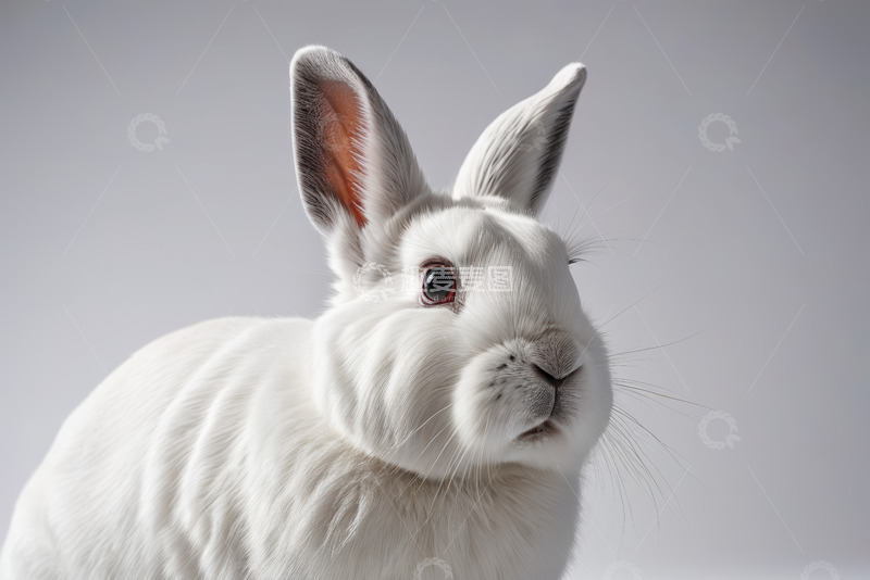 高清大图下载【趣麦麦图】白色兔子特写