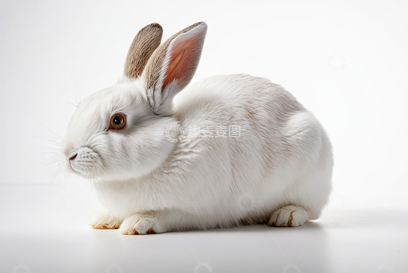 高清大图下载【趣麦麦图】白色兔子特写素材