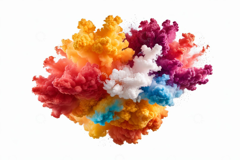 高清大图下载【趣麦麦图】彩色粉末爆炸悬浮画面