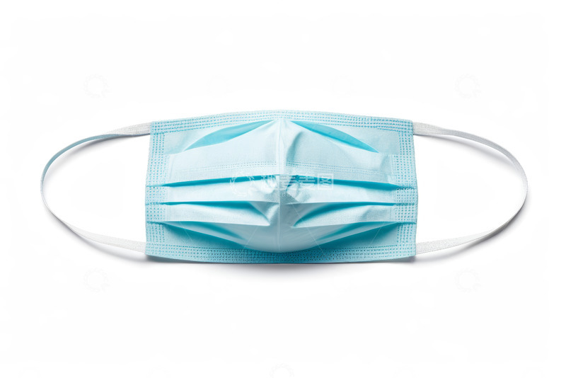 高清大图下载【趣麦麦图】浅蓝色一次性医用口罩特写