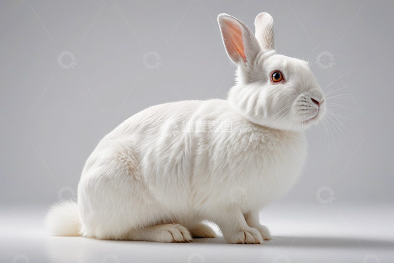 高清大图下载【趣麦麦图】白色宠物兔特写