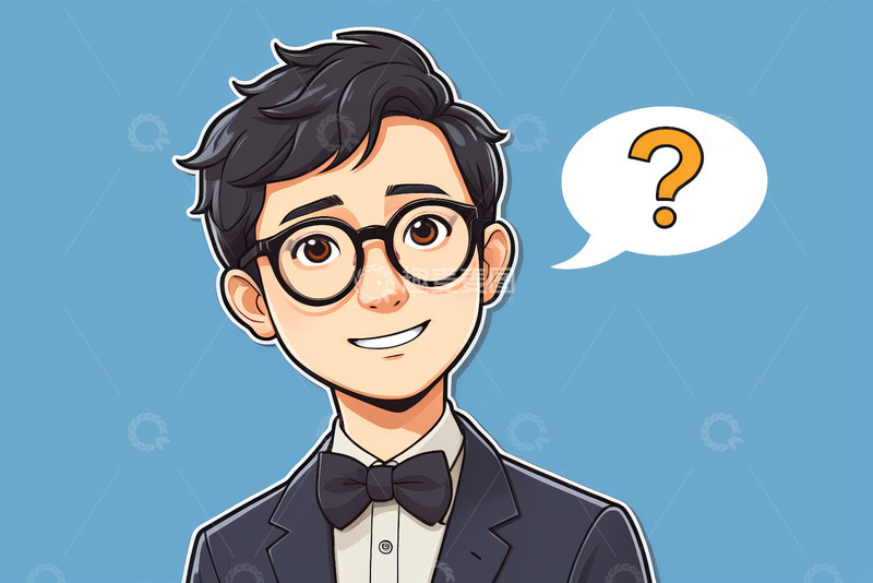 高清大图下载【趣麦麦图】戴眼镜穿西装的卡通人物头像