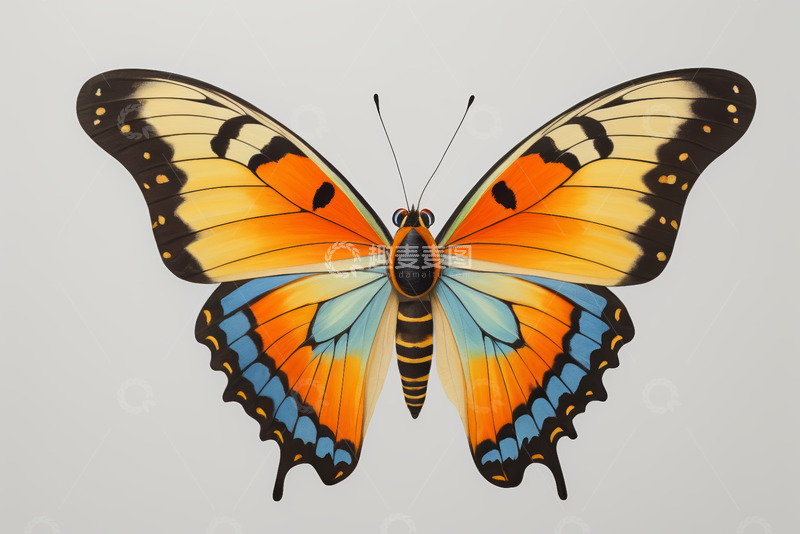 高清大图下载【趣麦麦图】彩色蝴蝶微距特写素材