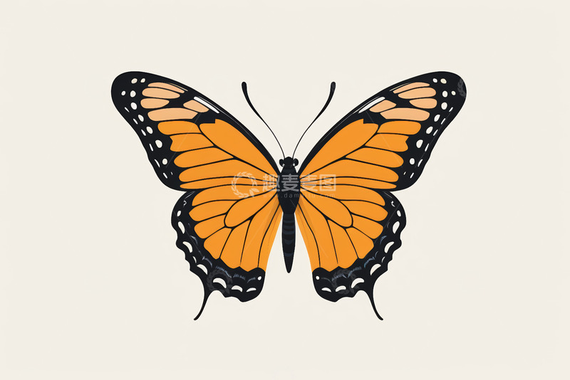 高清大图下载【趣麦麦图】橙色蝴蝶特写