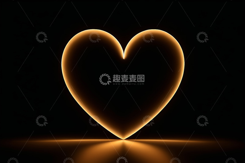 高清大图下载【趣麦麦图】发光心形图案背景素材