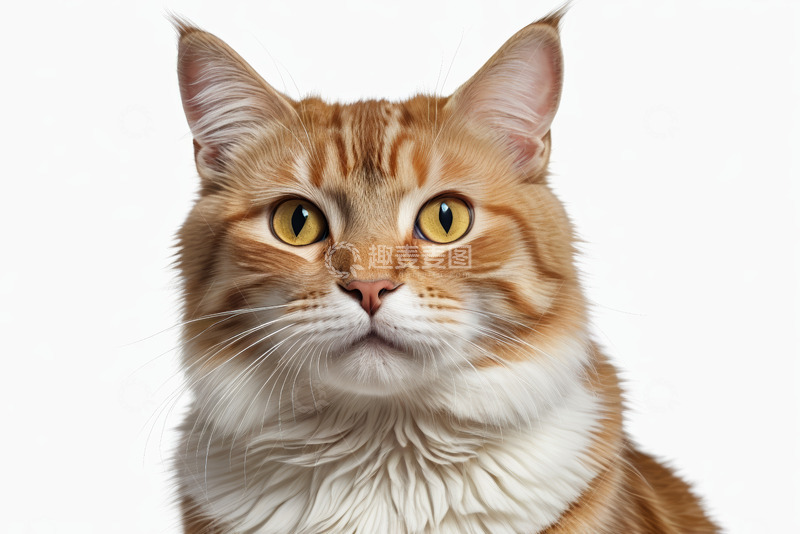 高清大图下载【趣麦麦图】橘色长毛猫特写