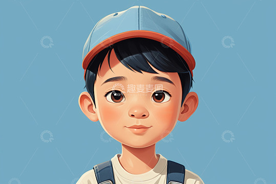 戴帽子小男孩卡通形象