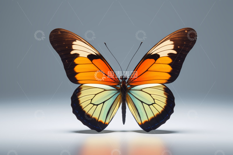 高清大图下载【趣麦麦图】色彩斑斓蝴蝶特写