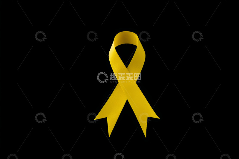 高清大图下载【趣麦麦图】黑色背景上的黄色丝带