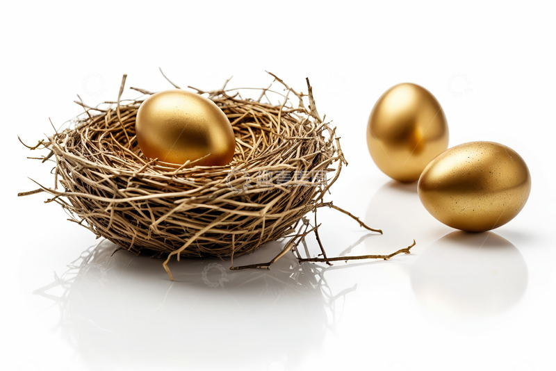 高清大图下载【趣麦麦图】鸟巢中的金蛋及旁边金蛋