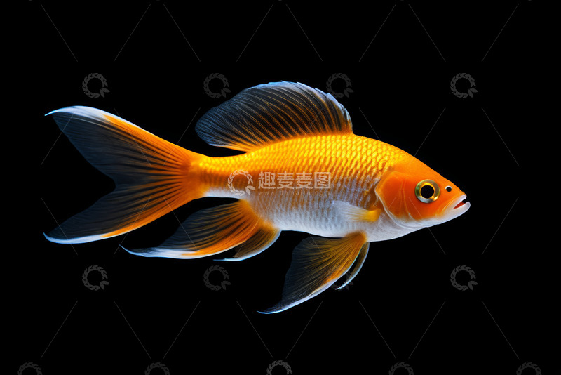 高清大图下载【趣麦麦图】单条金鱼特写