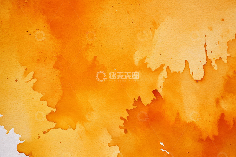 高清大图下载【趣麦麦图】橙色水彩艺术背景纹理