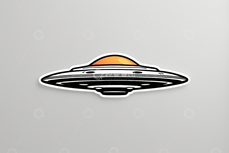 高清大图下载【趣麦麦图】卡通风格不明飞行物图案