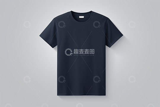 深蓝色短袖T恤展示