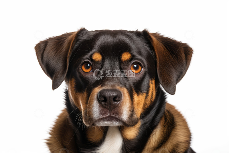 高清大图下载【趣麦麦图】黑棕相间狗特写