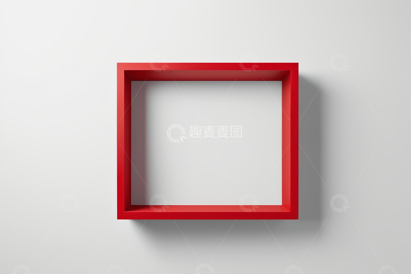 高清大图下载【趣麦麦图】白色背景上的红色立体方框