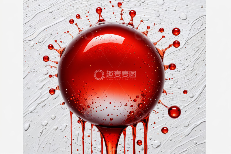 高清大图下载【趣麦麦图】红色液体飞溅特写