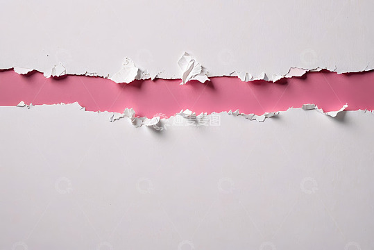 撕开白色纸张露出粉色内页