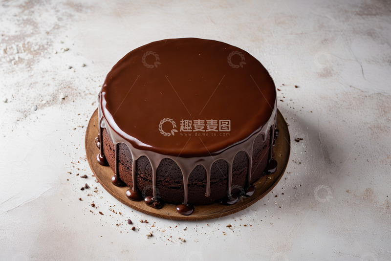 高清大图下载【趣麦麦图】圆形巧克力蛋糕特写