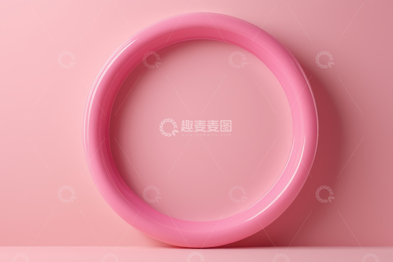 高清大图下载【趣麦麦图】粉色环形物体置于纯色背景