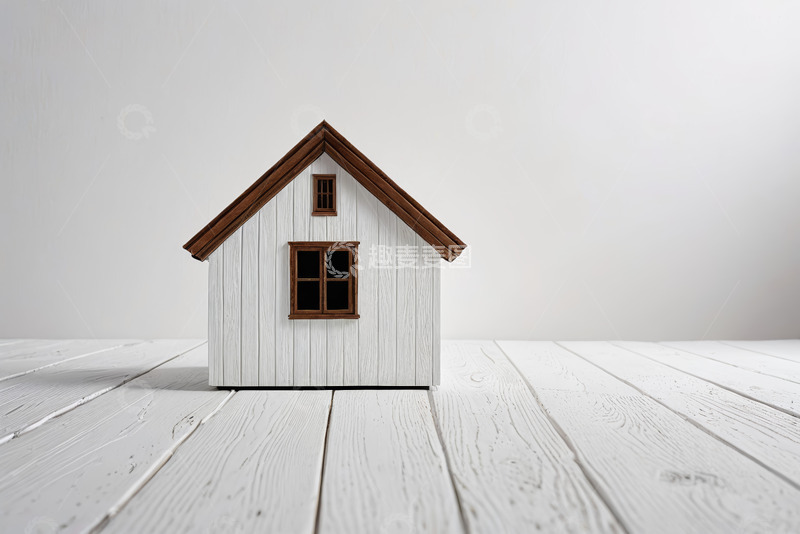 高清大图下载【趣麦麦图】白色木质小房子模型静物