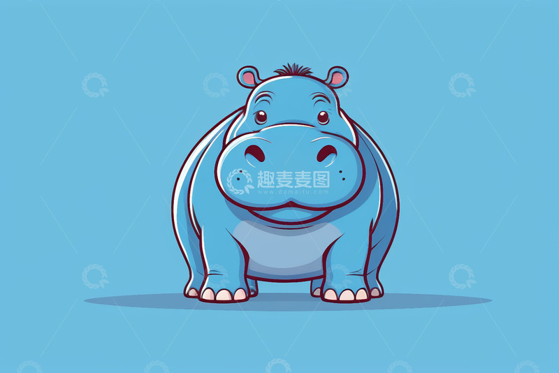 高清大图下载【趣麦麦图】卡通河马形象