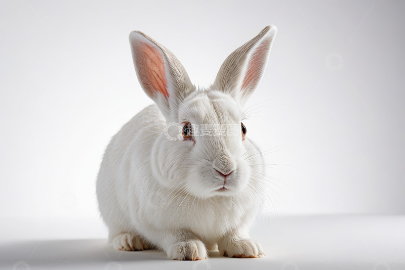 高清大图下载【趣麦麦图】白色兔子特写素材