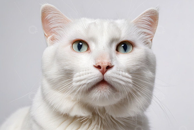 高清大图下载【趣麦麦图】白色猫咪特写