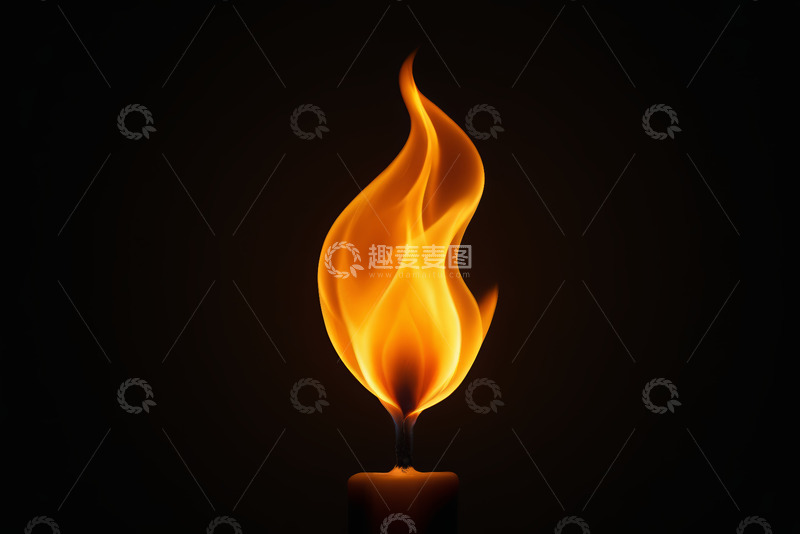 高清大图下载【趣麦麦图】-燃烧的蜡烛火焰特写
