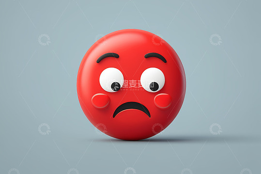 红色卡通表情符号素材