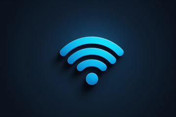 蓝色WiFi网络符号图标